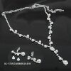 Sweet Temperament Necklace and Earrings Set, Light Luxury and High-End Clavicle Chain, Simple and Fresh Wedding Necklace for Women Wholesale