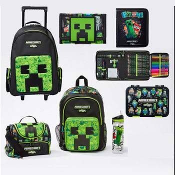Australian Smiggle Stationery Set Minecraft Primary School Student Large School Bag Lunch Box Meal Bag Stationery Box Water Cup