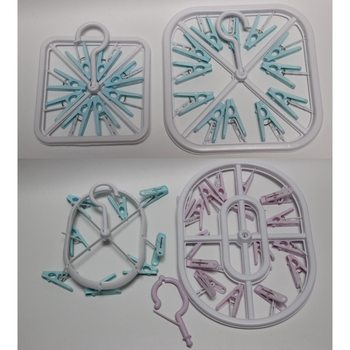 Foreign trade products 16 clip oval drying rack 12 clip square drying rack 8 clip flower-shaped socks inner hanger