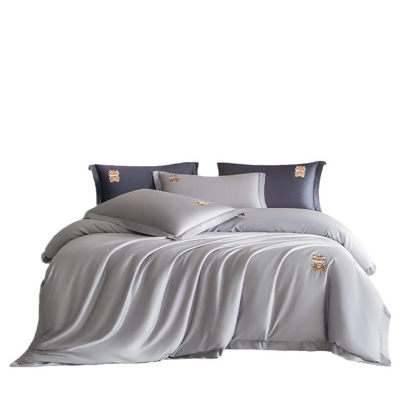 Guofeng Advanced Sense 200 Long-staple Cotton Four-piece Set Class A Pure Cotton Embroidered Bed Sheet Quilt Cover New Chinese-style Pure Cotton Bedding