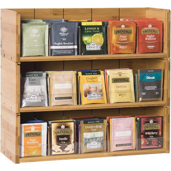 Tea Bag Storage Box Wooden Coffee Bag Storage Rack Tea Bag Holder Desktop Compartment Can Be Stacked with Multiple Storage Racks