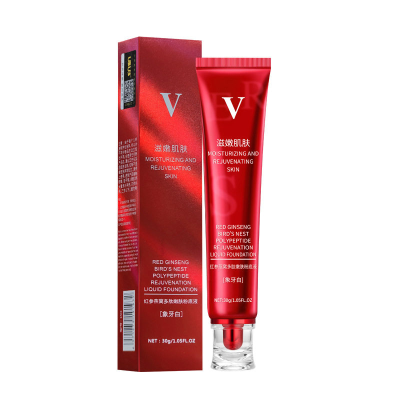 Ubub Red Ginseng Bird's Nest Polypeptide Rejuvenation Liquid Foundation Concealer Bb Cream Waterproof and Sweat-Proof Long-Lasting Non-Removing Makeup Manufacturer Wholesale