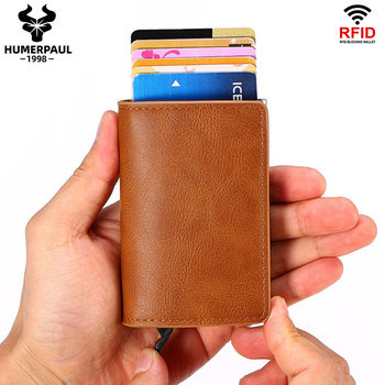 A generation of automatic card set anti-magnetic anti-theft brush credit card box cross-border multi-functional coin purse aluminum alloy card bag