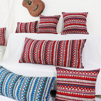 Bohemian Cotton and Linen Pillow Case Ethnic Style Decoration Long Cushion Homestay Terrace Photo Studio Shooting Big Pillow