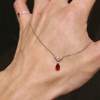 Pigeon Blood Red Water Drop Zircon Necklace Retro Whitening Niche Design Stylish Elegant Accessible Luxury Clavicle Chain