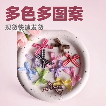 in stock wholesale 6MM plaid with bow diy decoration christmas ribbon machine with bow clothing accessories accessories