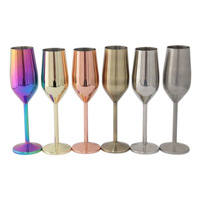 Entry Luxury Metal Goblet 304 Stainless Steel Material Champagne Glass Bar Party Bubble Wine Glass Wine suit