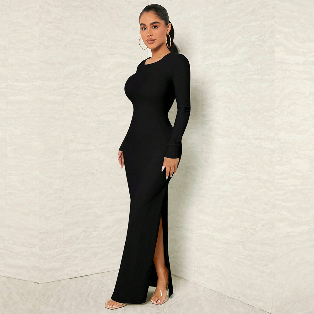 Elegant Backless Maxi Dress Simple Sexy Bodycon Fit Spring Summer Collection Wholesale Available