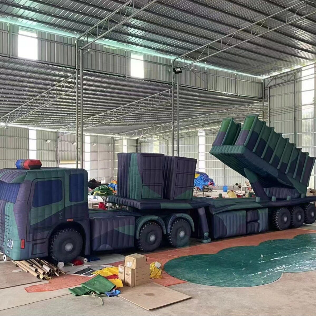 充气导弹车子模型   部队防真车   迷彩防真导弹车子厂家直销