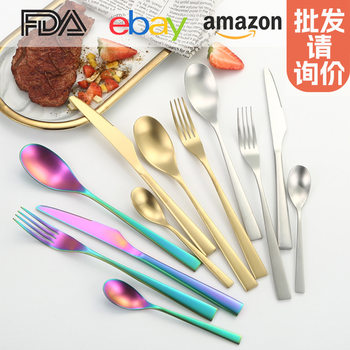 New Era 304 Stainless Steel Tableware Thickened Steak Knife, Fork, Spoon Set, Luxury Gift Set