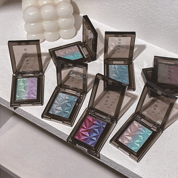 Jaded Eyeshadow Highlighter Palette Gradient Color Pearlescent Portable Affordable Super Flash Smoky Blue Purple One Palette Makeup