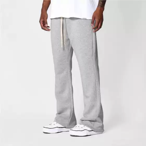 Cross-border men's wide pants 220g flared pants autumn and winter new loose sports solid color all-match casual pants in stock