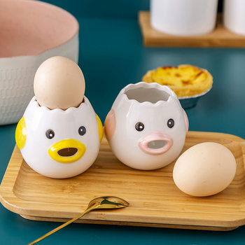 Cute Chicken Ceramic Egg White Separator Creative Egg Yolk Protein Egg Separator Artifact Baby Egg Liquid Food