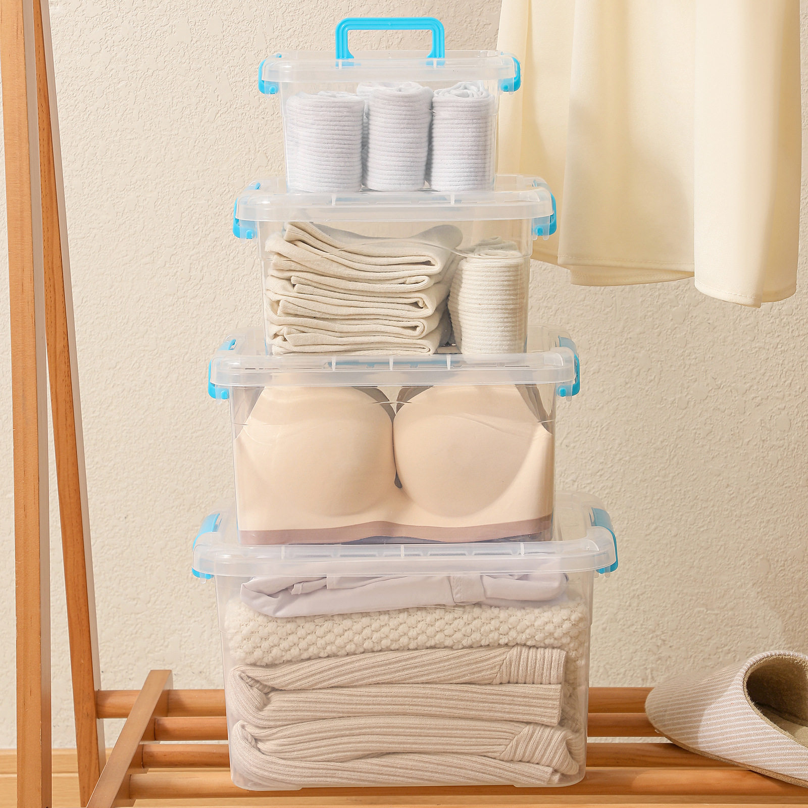 Transparent Large Desktop Storage Box with Lid Toy Storage Box Organizer Snack Storage Box Car Storage Box