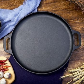 Q^ Teppanyaki Plate Household Grill Pan Electric Barbecue Plate Cast Iron Cassette Stove Outdoor Camping Frying Pan Commercial Zibo