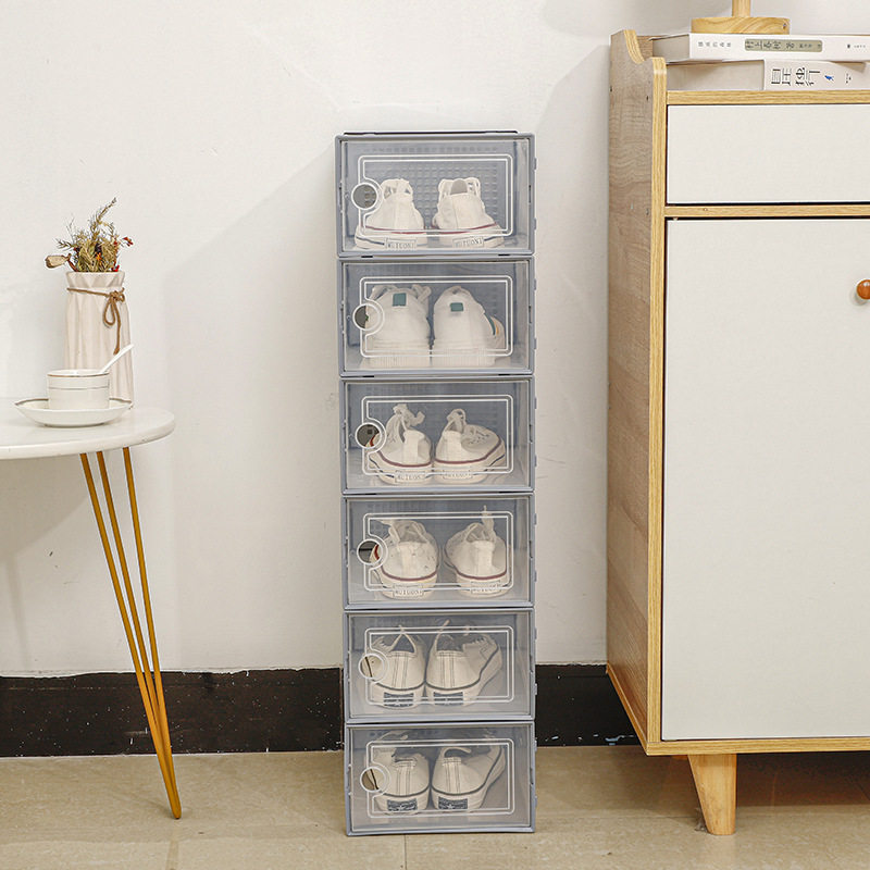 Transparent Plastic Shoe Box Storage Shoe Box Multi-Color Basketball Shoe Box Plastic Dust-Proof Shoe Cabinet Stackable Plastic Shoe Box