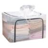 Clothes Storage Box PVC Waterproof Steel Frame Transparent Folding Bainer Box Wardrobe Car Quilt Storage Box for Moving