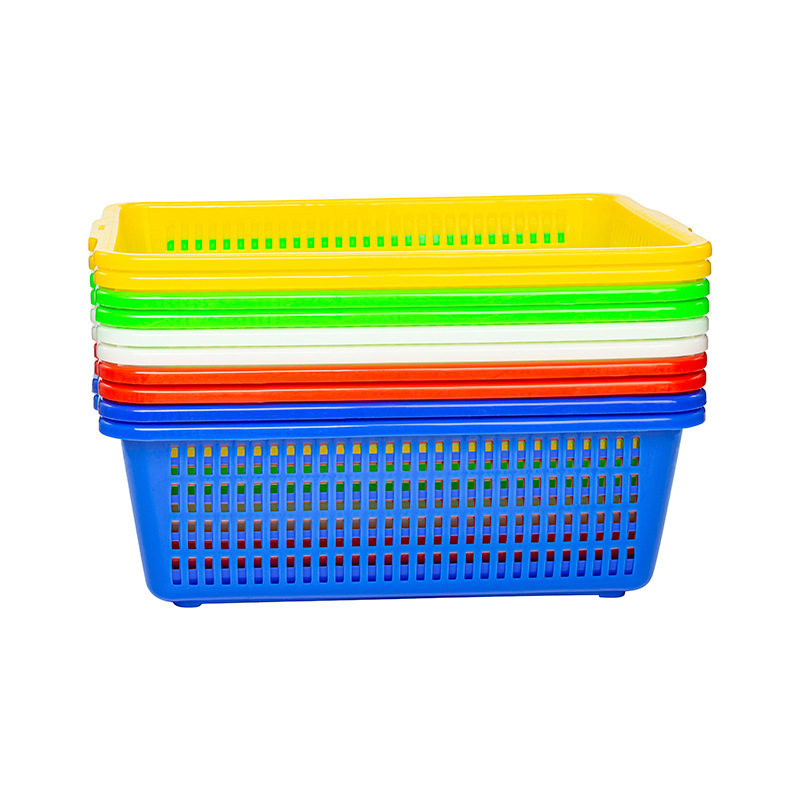 Thickened Rectangular Plastic Square Screen Household Vegetable Basket Vegetable Washing Draining Basket Large Distribution Basket Storage Basket
