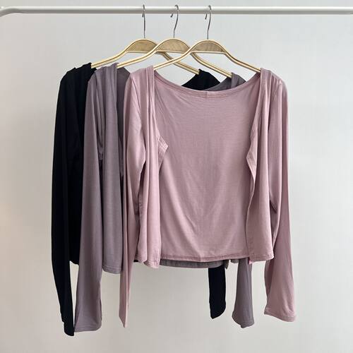 莫代尔棉高弹开衫芭蕾舞披肩短外套现代舞服装百搭空调防晒外搭 - 图0