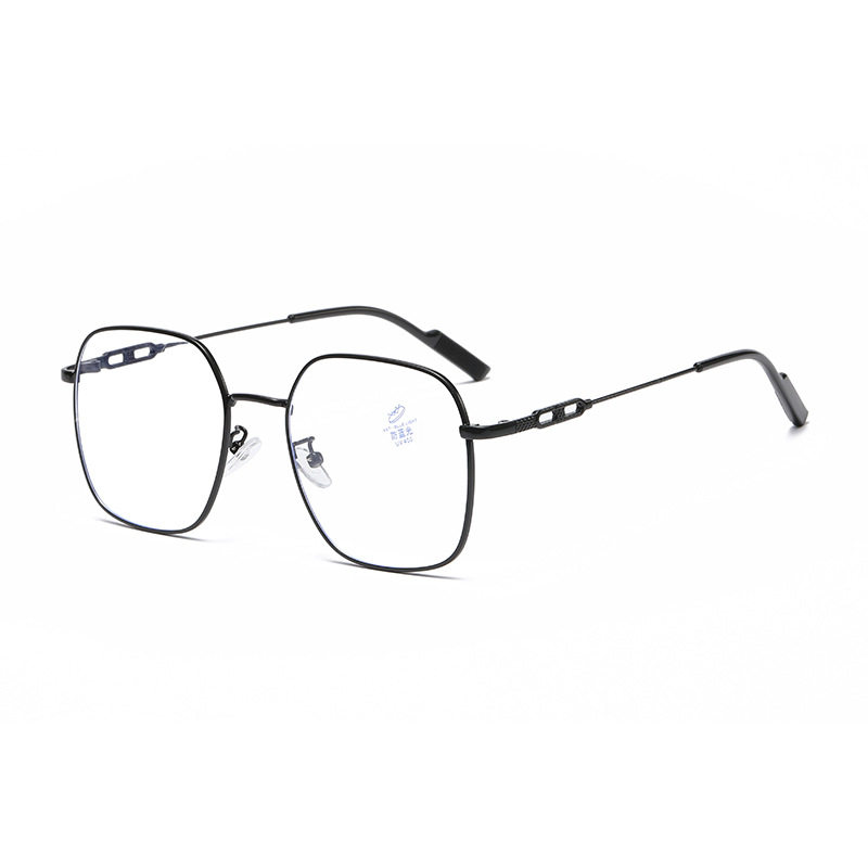 All-match plain-faced photosensitive discoloration anti-blue light glasses women's large-frame plain-faced glasses frame anti-blue discoloration myopia factory