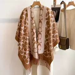 2025 New High-End Shawl Outerwear for Women European and American Accessible Luxury Letter Imitation Cashmere Scarf Autumn and Winter Warm Scarf