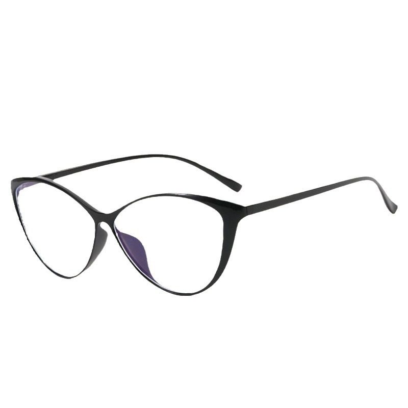Women's Big Frame Cat's Eye Myopia Glasses Internet Popular Retro Anti-Blue Light Flat Glasses Korean Style Plain Mirror Frame Glasses