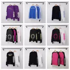 European and American 26 Cross-Border New Ch High Street Authentic Version Cross Embroidery Long-Sleeve T-Shirt Unisex