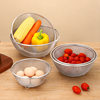 304 Stainless Steel Drain Basket Thickeneded Dense Hole Rice Washing Sieve Washing Fruit and Vegetable Basket Multi-Purpose Rice Washing Basin Kitchen Household