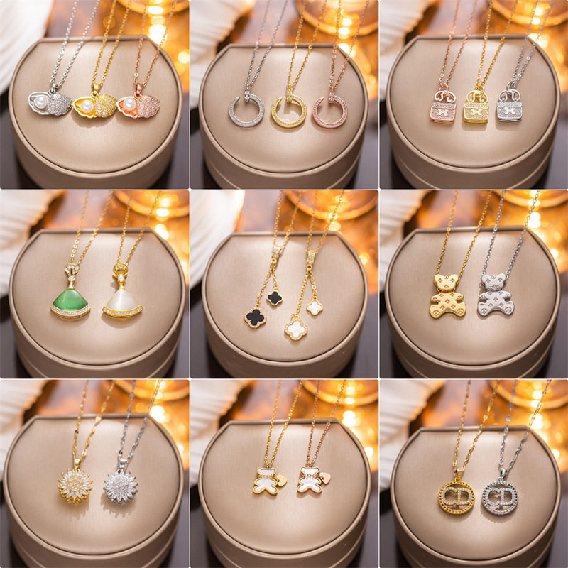Summer New Titanium Steel Color-free Fashion All-match Necklace Women's Light Luxury Simple Niche High-end Pendant Women's Necklace