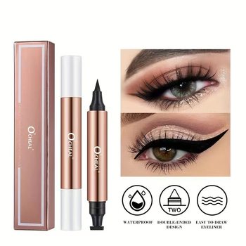 Cross-Border Beauty Double-Ended Triangular Seal Liquid Eyeliner Pen for Beginners, Quick-Drying, Long-Lasting, Non-Smudged, Waterproof Ocheal