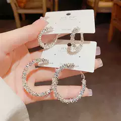 European and American Fashion Unique Retro Metal Broken Silver Ear Ring Women's Light Luxury Exaggerated High-end Elegant Internet Celebrity Earrings