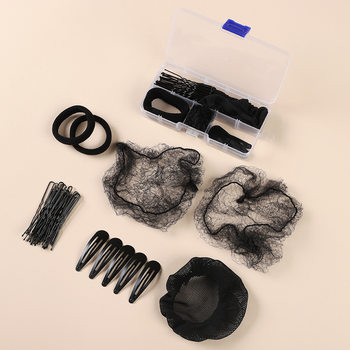 Ballet professional children's dance art exam black headdress hair net net pocket ball head fixed updo hair clip U-shaped