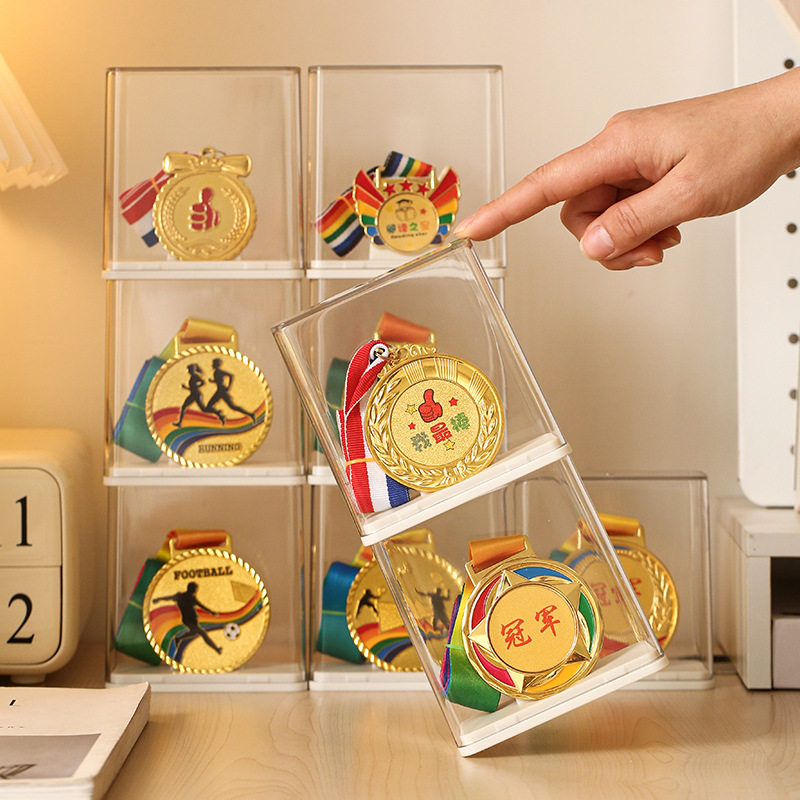 Medal Display Box Marathon Medal keep Honor Award Badge Commemorative Display Stand Swing Table Storage Box