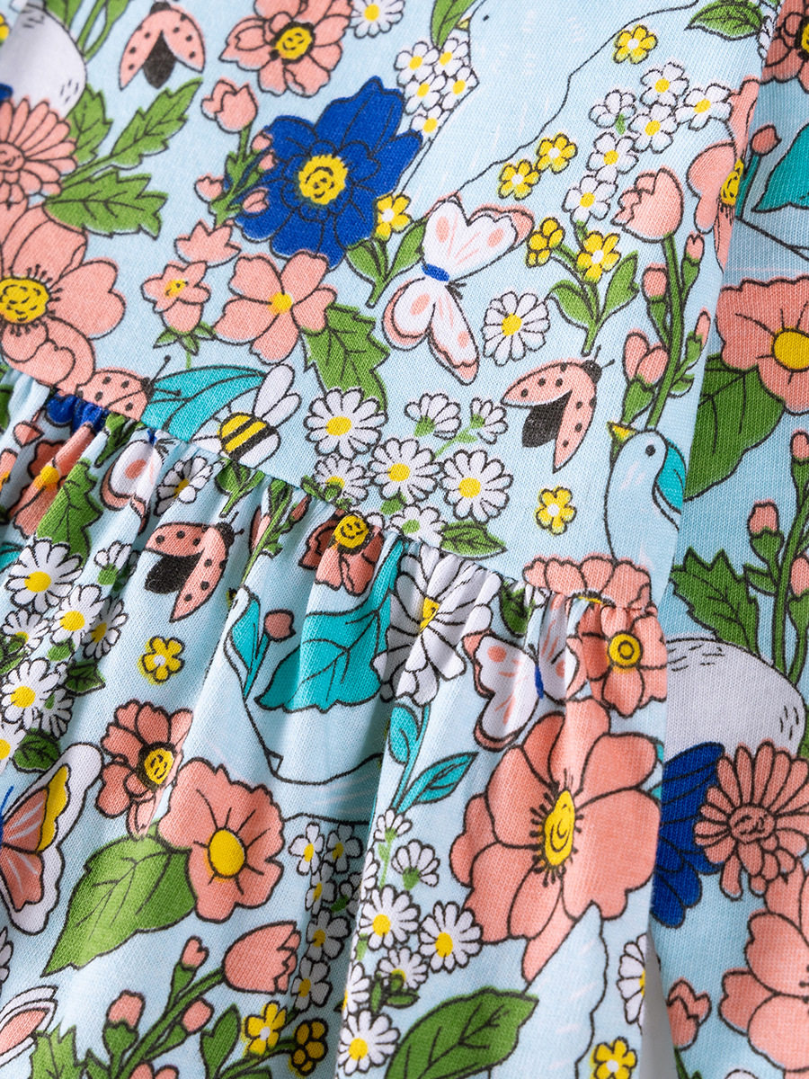 Girls' New Autumn Floral Dress from Kids' Wear Manufacturer, Cute Dress Wholesale