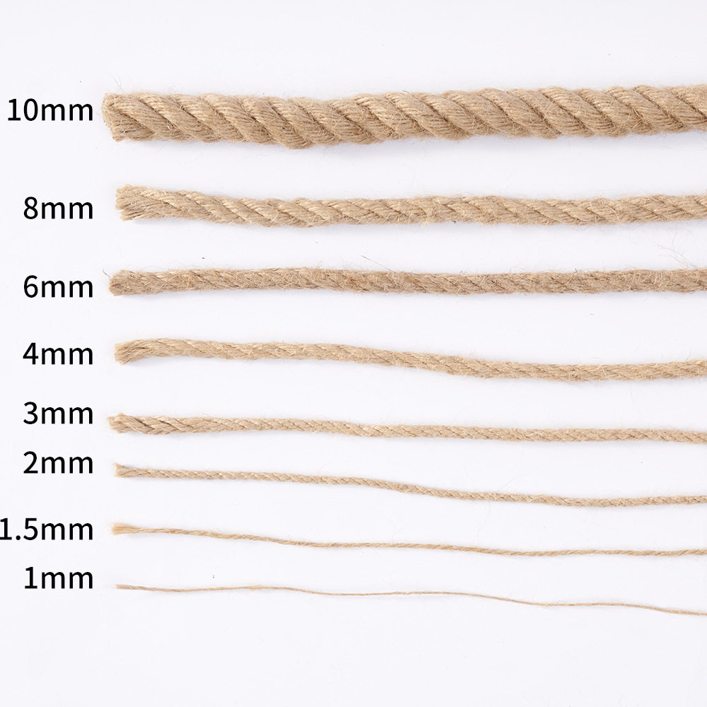 4 strands of hemp rope 3mm fine hemp rope 100 yards meter cylindrical packaging diy hemp rope twine 8mm Amazon cross-border hemp rope