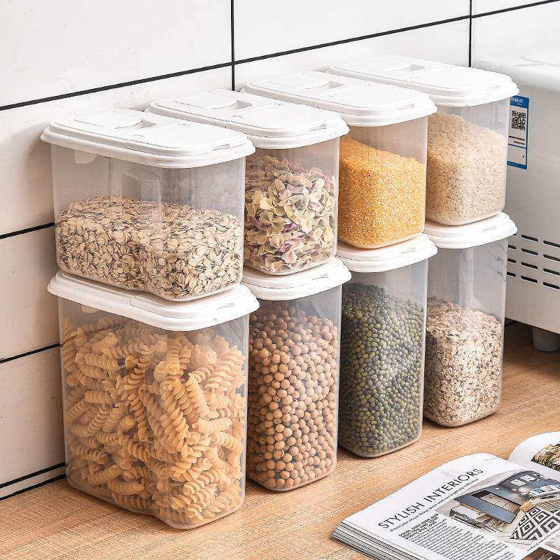 Plastic Sealed Jar, Transparent Moisture-Proof Milk Powder Jar, Food Preservation Box, Grain Storage Jar, Refrigerator Storage Box