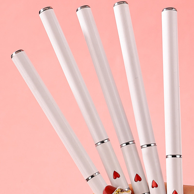 New Red Peach Heart Metal Pen Holder Manicure Brush Paint Pen Pull Line Pen Light Therapy Pen Carving Pen 12 Pack