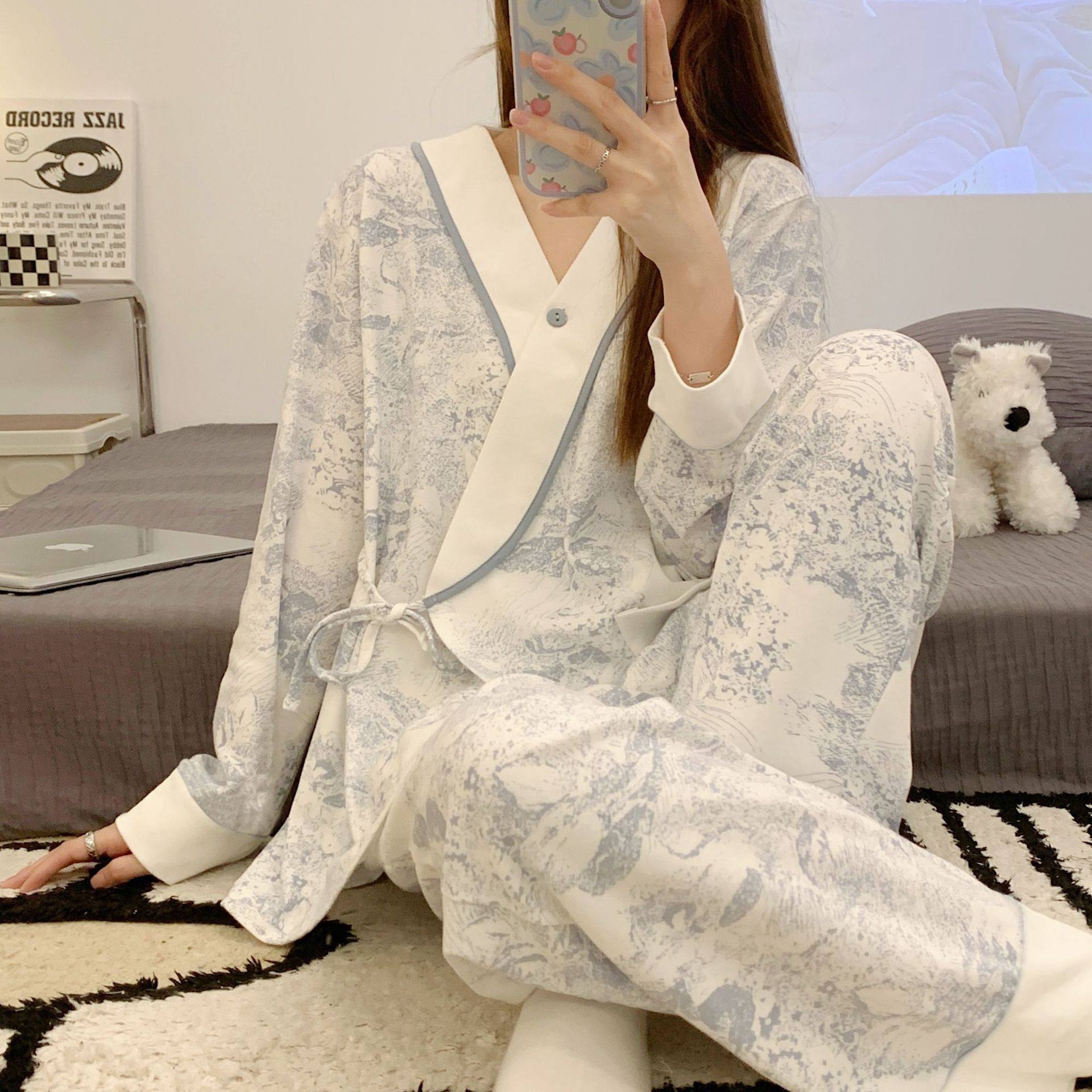 Pure Cotton Summer Thin Moon Clothing Spring and Autumn Postpartum Nursing Pajamas Winter Pregnant Women Home Clothing Pregnancy Suit