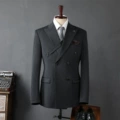 Dark gray double breasted (one-piece suit)