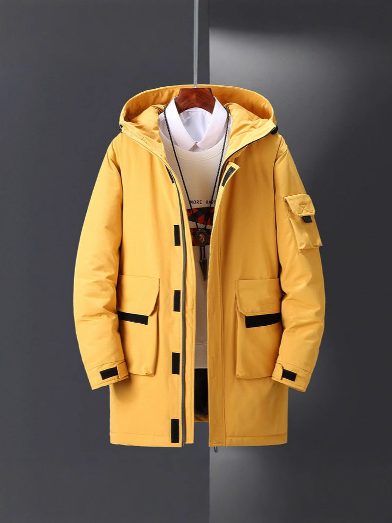 Directly Approved by the Manufacturer, Winter Unisex down Jacket, Thickened Coat, Mid-Length Workwear, Casual Trendy Brand, Thickened for Cold Protection