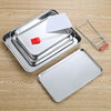 Household Guangdong Rice Noodle Special Steaming Tray Rectangular Stainless Steel Plate Flats Bottom Tray Cold Noodle Powder Tray Tool Set