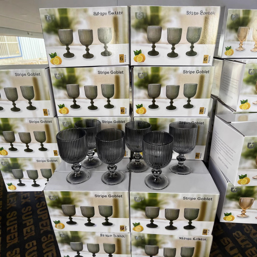 Glass Vertical Goblet High Color Value Milk Tea Dessert Cup Ice Cream Cup Fruit Juice Glass Red Wine Glass GB10