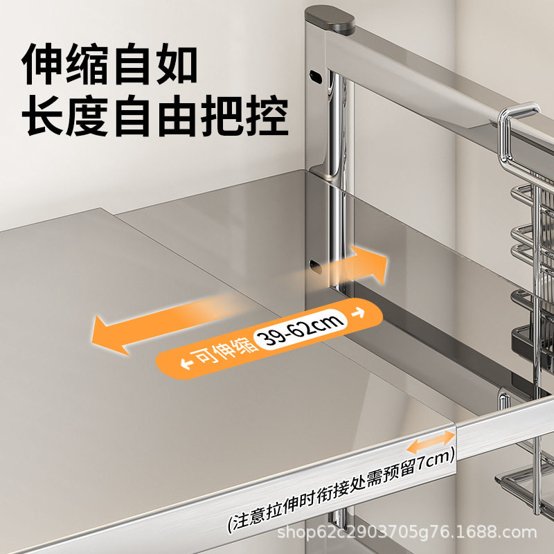 Stainless Steel Microwave Oven Rack Rice Cooker Kitchen Storage and Organization Retractable Multi-Functional Storage Rack