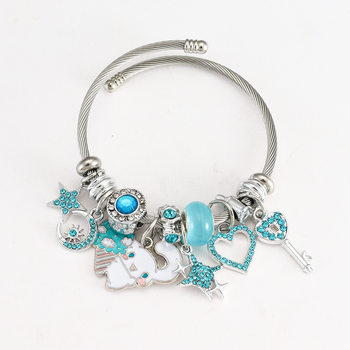 Pan's Stainless Steel Bracelet Kt Cat Pendant Cartoon Laurel Dog Pendant Sweet Cool Cute Sexy Sanrio Bracelet