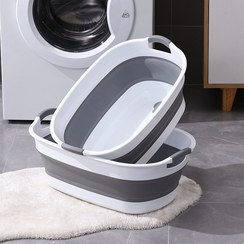 Factory Direct Foldable Dirty Clothes Basket Foldable Laundry Household Extra Large Thickened Laundry Basin Plastic Basin