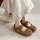 Zhike/ женская обувь Birkenstocks в стиле ретро матового желтого цвета; коллекция весна 2025 года; женские туфли с открытым носком на мягкой подошве в горошек; туфли на плоской подошве mini 2