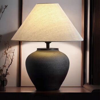 Japanese Style Silent Style Ceramic Table Lamp New Style Chinese Designer American Style Bedside Lamp for Hotel Living Room and Bedroom