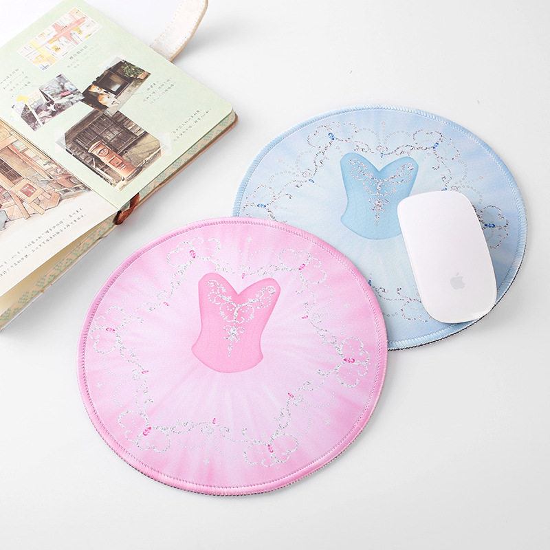 Cross-border tutu skirt ballet mouse pad hand-painted round lock edge ballet peripheral gift