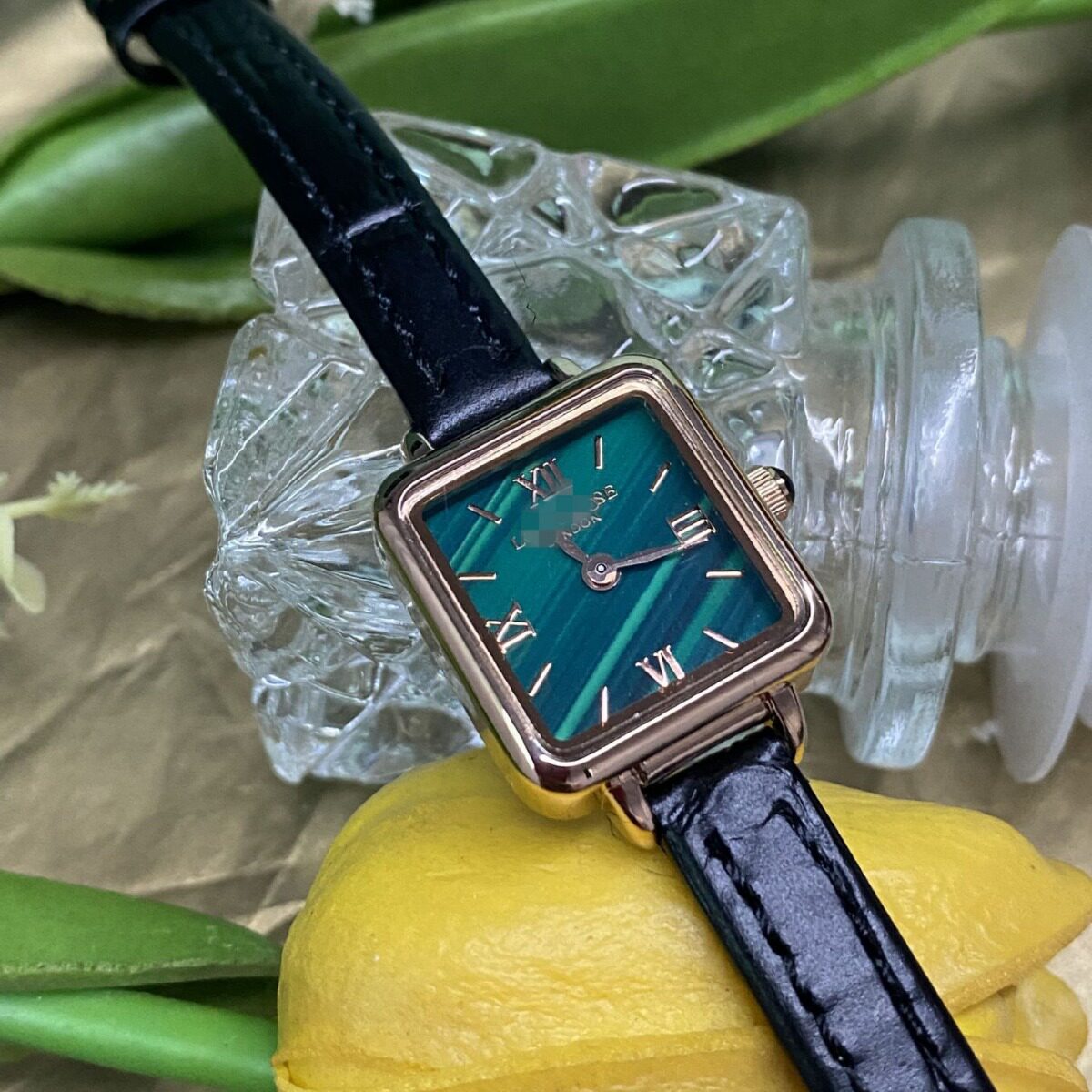 Lola Small Brown Watch Small Green Watch Quartz Elegant Square Women's Watch Cowhide Ins Korean Style Xiaohongshu Recommended