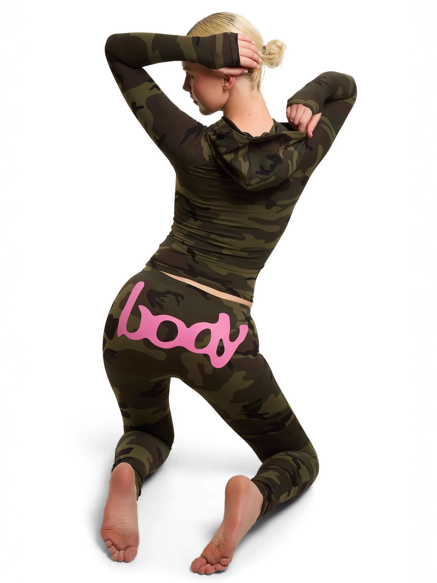 2025 Cross-Border Amazon New Printed Suit Solid Color Fitness Training Slim Sports Yoga 2-Piece Set